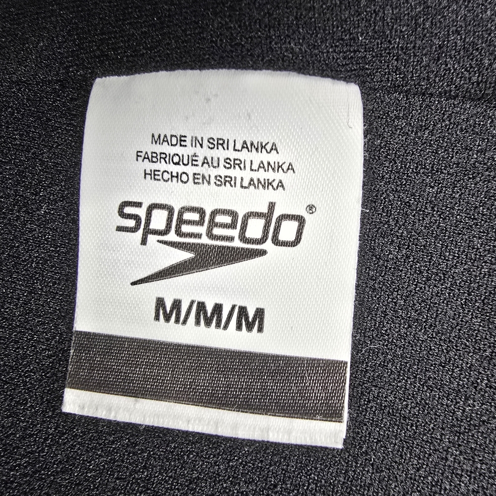 Speedo Tank One-Piece Swimsuit Shirred Side Panels Black Womens Size M Swimming - Picture 8 of 14